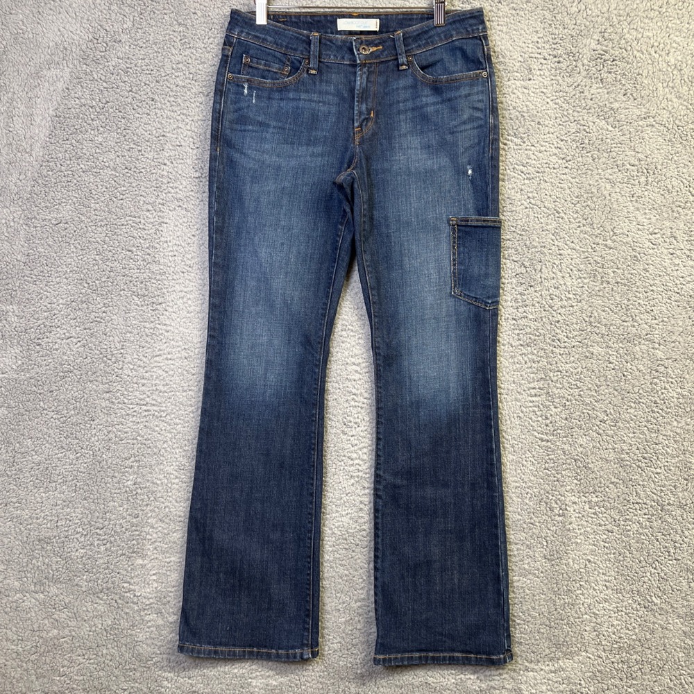 Levis 545 Low Boot Cut Jeans Women 8M Blue Denim DIY Utility Pocket Workwear Y2K